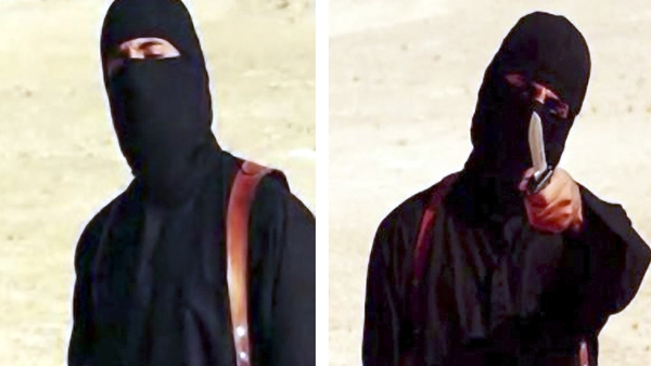 The captured Britons are believed to have been part of a gang that included Mohammed Emwazi, the killer nicknamed Jihadi John (pictured) who was killed in 2015