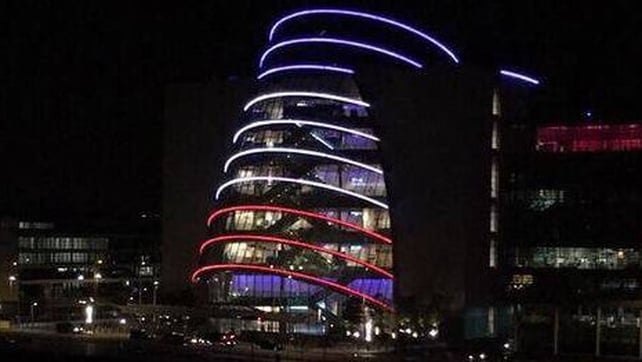 Dublin's Convention Centre also joined in the worldwide show of solidarity (Pic: @bernruss)