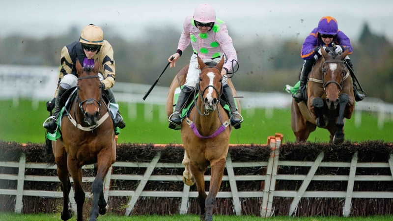 Faugheen (C) lost out to Nichols Canyone (L) last month