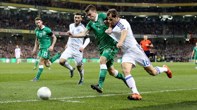 Seamus Coleman was busy early on as Bosnia started the stronger