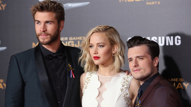 Liam Hemsworth, Jennifer Lawrence and Josh Hutcherson at the premiere