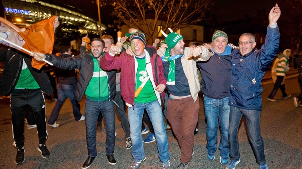 Irish fans were in fine spirits ahead of the match