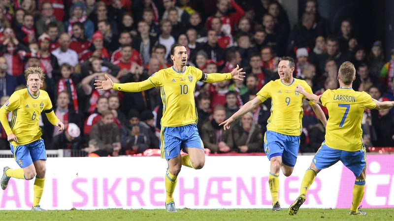 Zlatan scored twice for the Swedes