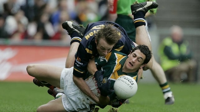 A fresh-looking Paul Galvin is tackled back in 2004