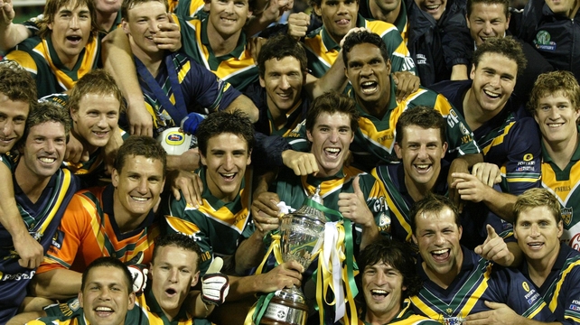 The winning Australia team of 2003 celebrate