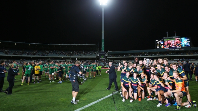 Australia celebrate their win in 2014