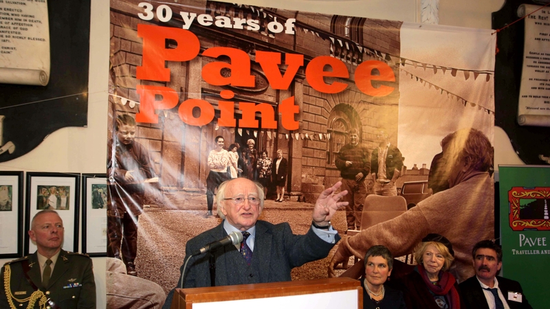 President Michael D Higgins speaking at the event