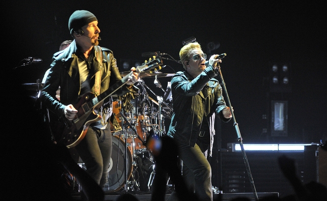 U2 paid tribute to the victims of the recent Paris attacks during the gig.