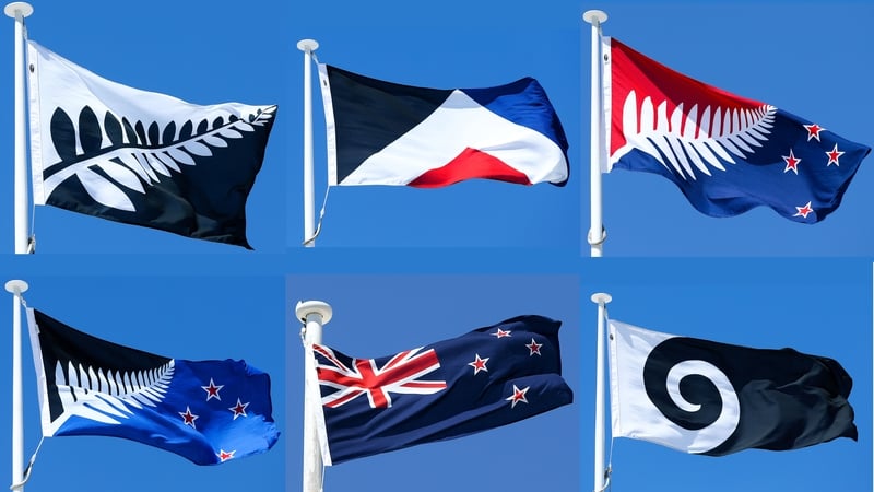 The current flag (bottom centre) and the potential replacements