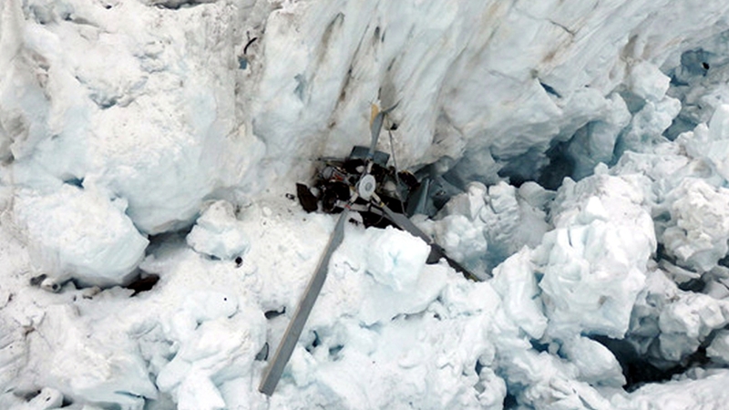 Police were alerted when the helicopter's emergency locator beacon was activated yesterday