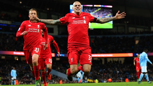 Martin Skrtel celebrates his goal - and Liverpool's fourth - against Manchester City