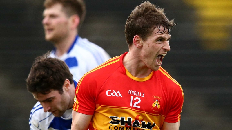 Neil Douglas celebrates his crucial goal for Castlebar Mitchels against Corofin