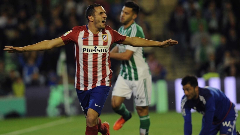 Koke celebrates his decisive goal against Real Betis