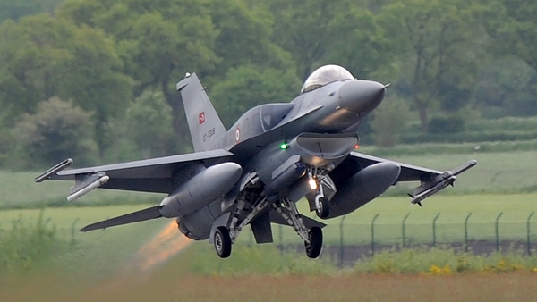 A file photo showing a Turkish Air Force F-16 fighter jet