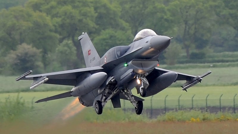 A file photo showing a Turkish Air Force F-16 fighter jet