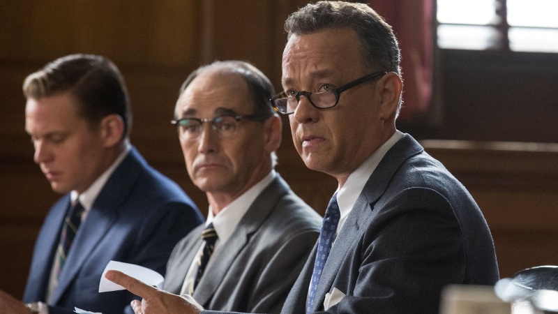Mark Rylance (centre) and Tom Hanks form a unlikely bromance in Bridge of Spies