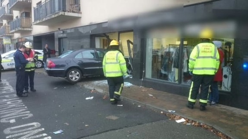 The Mercedes crashed into a launderette in Crumlin