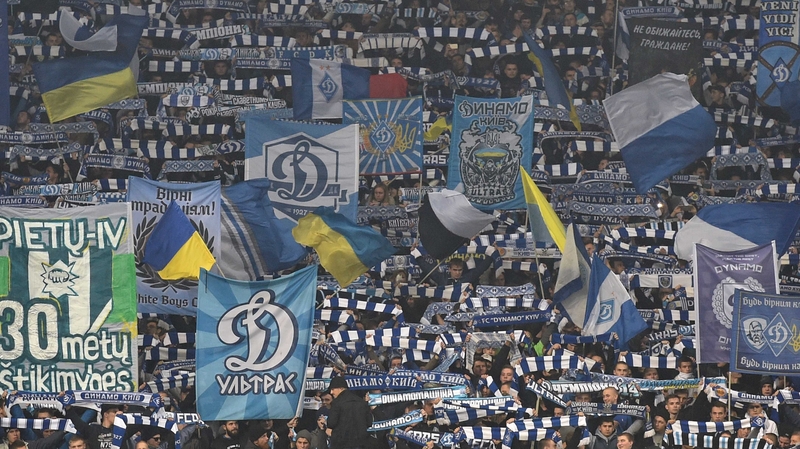 Dynamo Kiev fans during the clash with Chelsea last month