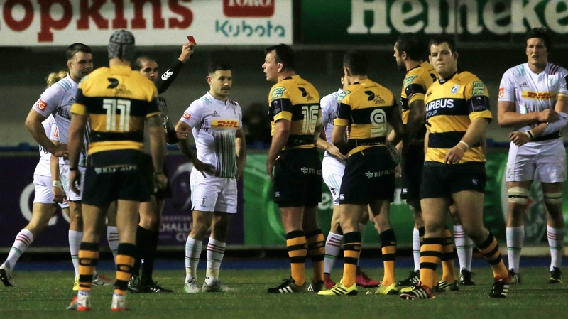 Matthew Rees was red-carded for the stamp