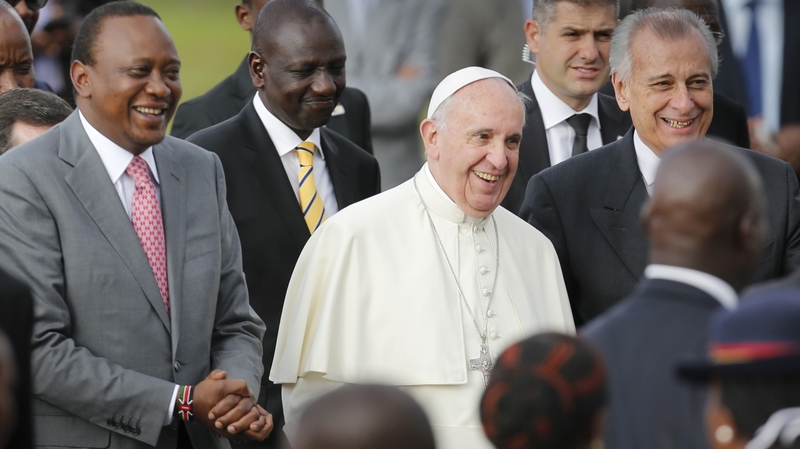 Pope Francis said he will offer 'spiritual and material' support to Kenya