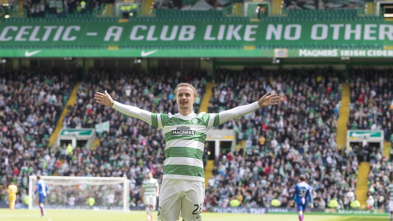 Leigh Griffiths hit a double for Celtic away at Stranraer