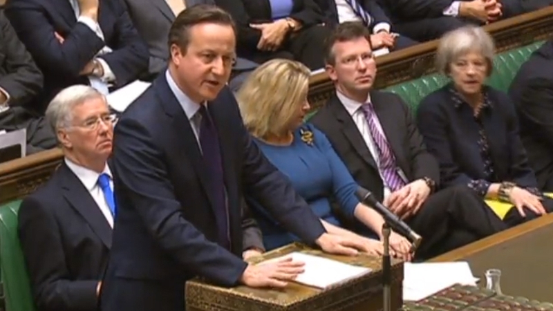 David Cameron sets his stall out before the House of Commons for further Briitsh air strikes in Syria