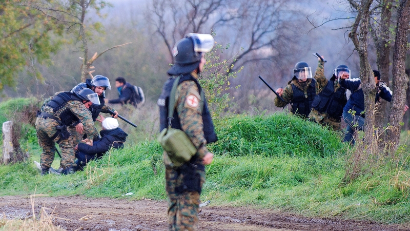 A few people ran across into Macedonia but were quickly detained by police