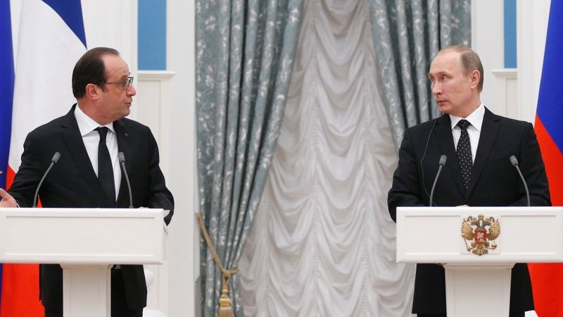 Francois Hollande met with his Russian counterpart Vladimir Putin in Moscow