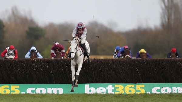 Smad Place leaves his rivals toiling in his wake as he clears the last at Newbury