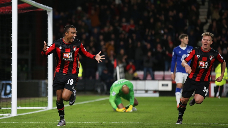 Bournemouth's Junior Stanislas celebrates scoring his team's second goal