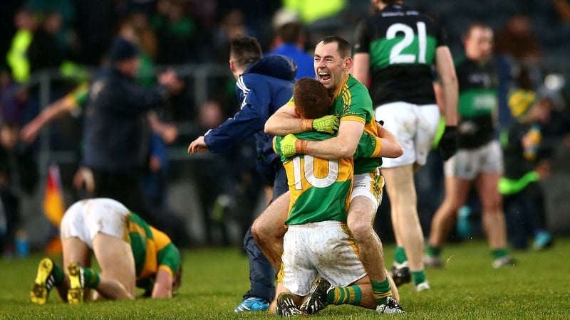 Clonmel’s Fergal Condon and Luke Moore celebrate after the game