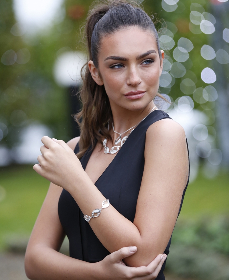 Model Shauna Lindsey showcasing Michelle Coakley's winning designs