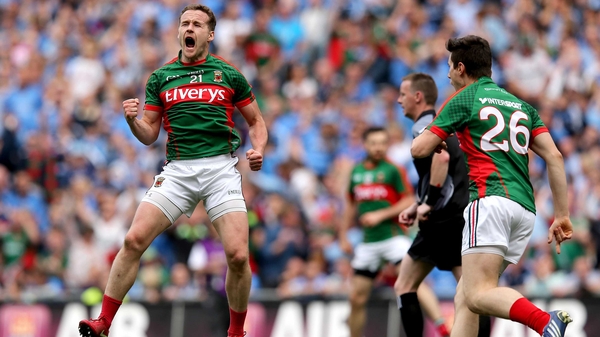 Andy Moran celebrates a crucial score in the drawn All-Ireland SFC semi-final against Dublin