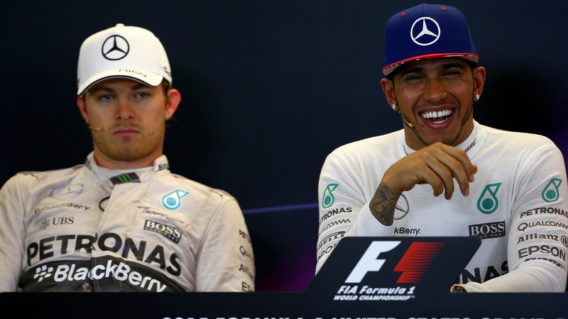 Lewis Hamilton (R) with Nico Rosberg