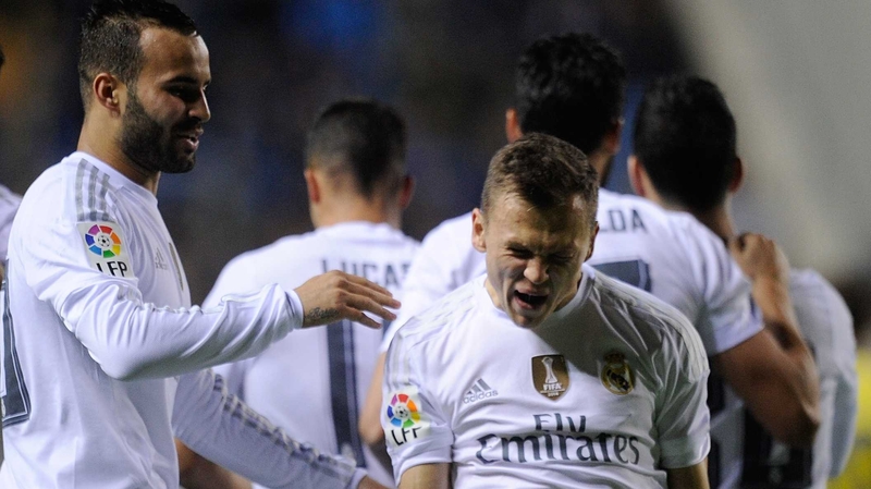 Denis Cheryshev after scoring his team's opening goal