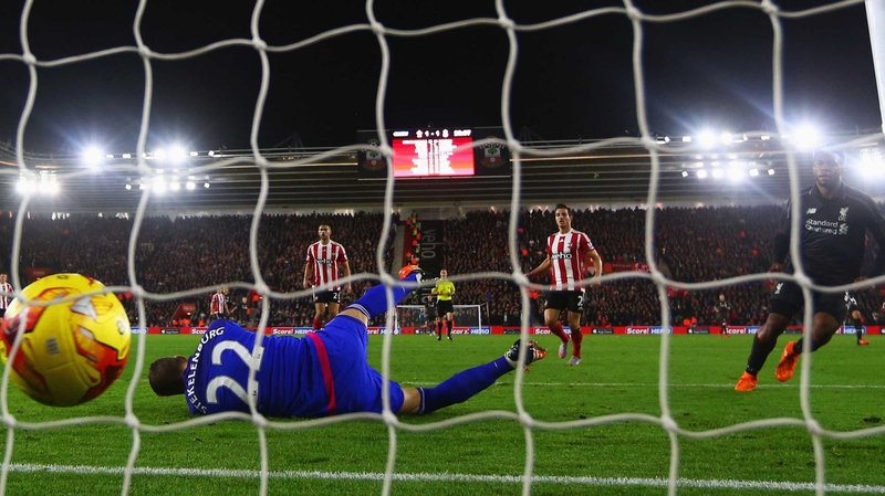 Daniel Sturridge slots home his second goal of the night in Liverpool's 6-1 win at Southampton