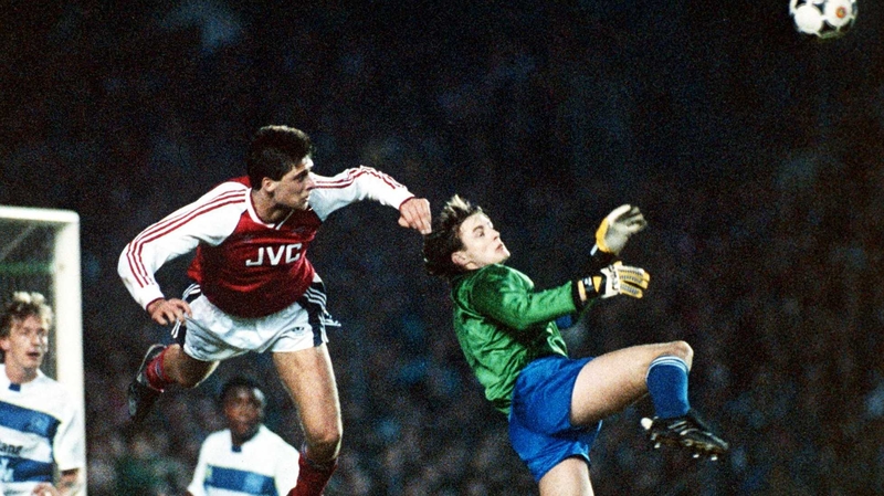 Niall Quinn in action for his first English club Arsenal back in 1989