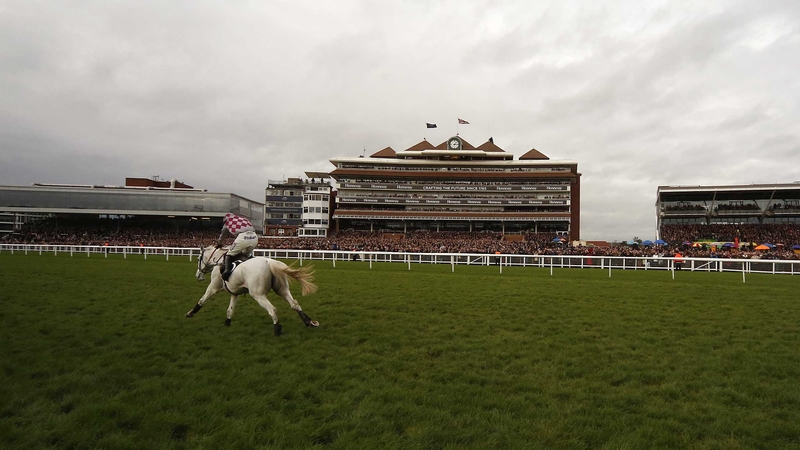Smad Place goes clear after the last for victory in the Hennessy Gold Cup