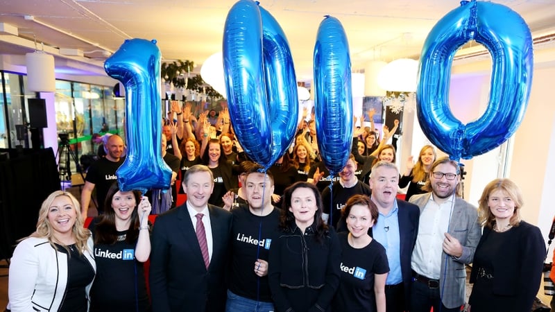 LinkedIn's office, beside the site where a new office is being built, was visited by Taoiseach Enda Kenny