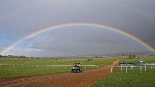 It's the start of the spring festival at a rainy Punchestown
