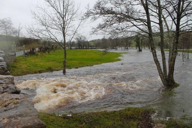 The Abbey River has vurst its banks at Ballyshannon in Co Donegal (Pic by @DonnaMartin03)