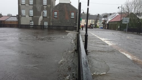 The River Deel has burst its banks in Crossmolina, Co Mayo (Pic: Richard Moyles)