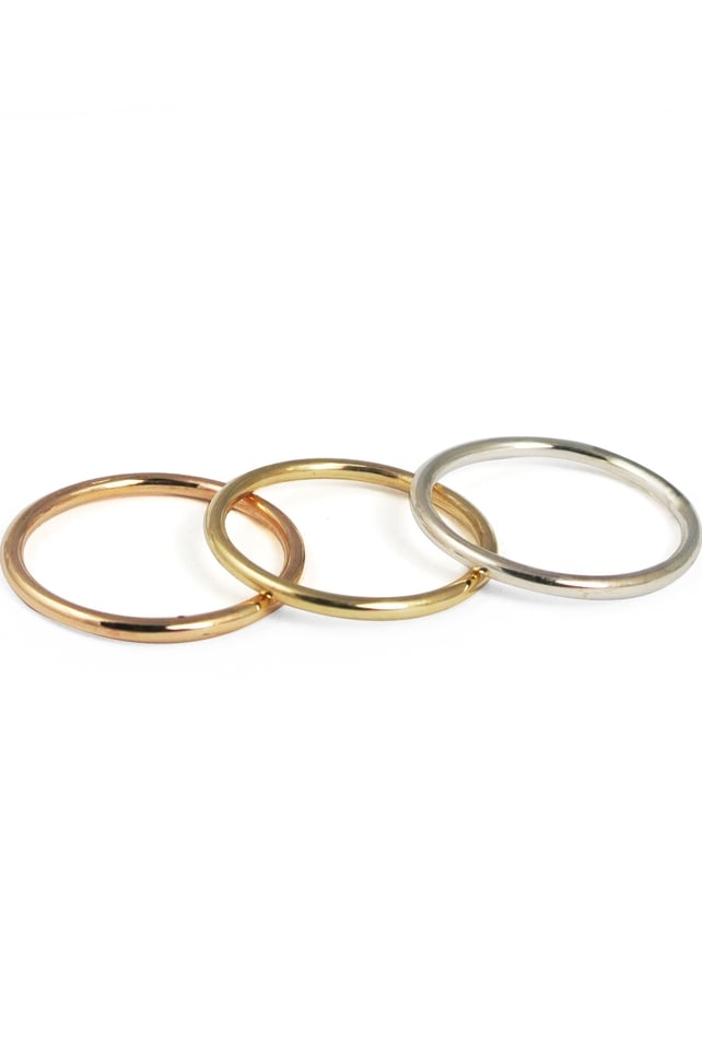 MARIA DORAI RAJ - Slim 9ct Gold Stacking Rings €195 at Brown Thomas