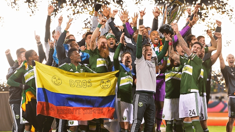 Portland Timbers celebrate their first ever MLS Cup win
