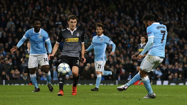 Raheem Sterling scores his second goal of the night