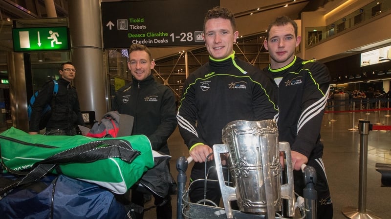 Kilkenny hurlers Richie Hogan, Paul Murphy and Ger Aylward bring a very important guest to Texas