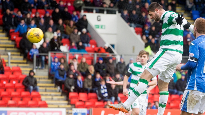 Nadir Ciftci heads home Celtic's third goal