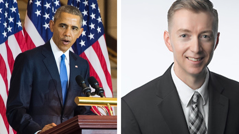 Michael Hennessy (right) is to attend the ceremony, which will be addressed by US President Barack Obama