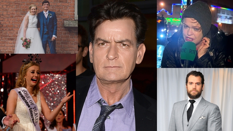 Clockwise from top left: Donal Skehan's wedding day, Charlie Sheen, Teresa Mannion, Henry Cavill, The Rose of Tralee