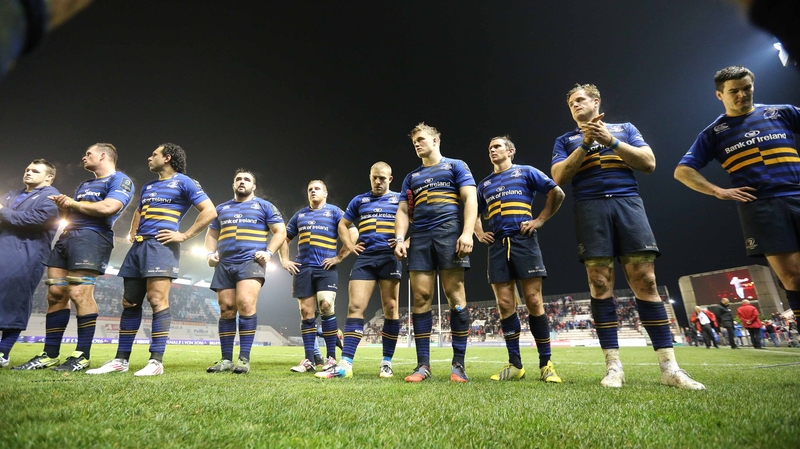 Dejected Leinster players after their 24-9 Champions Cup defeat to Toulon in France